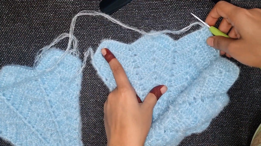 Crochet V Neck Sweater Vest