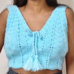 Crochet V Neck Sweater Vest