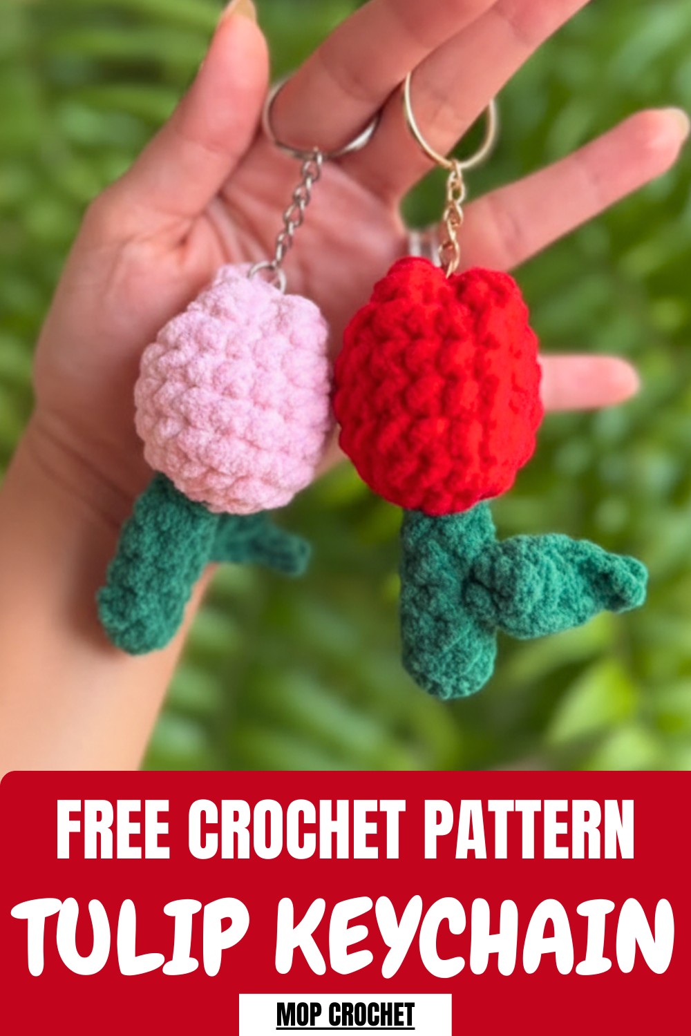 Crochet Tulip Keychain Pattern