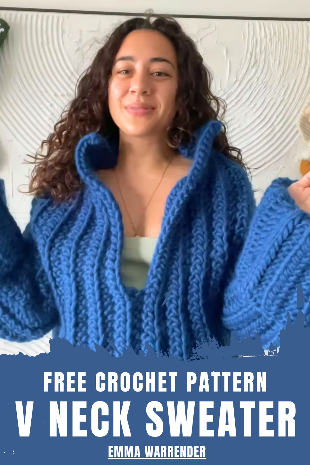 Crochet V Neck Sweater Pattern