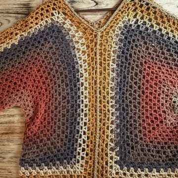 Crochet V-Stitch Hexagon Sweater Pattern 8