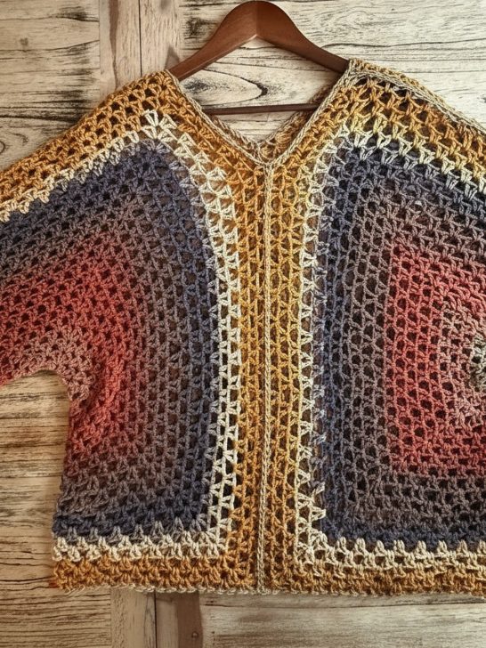 Crochet V-Stitch Hexagon Sweater Pattern 8