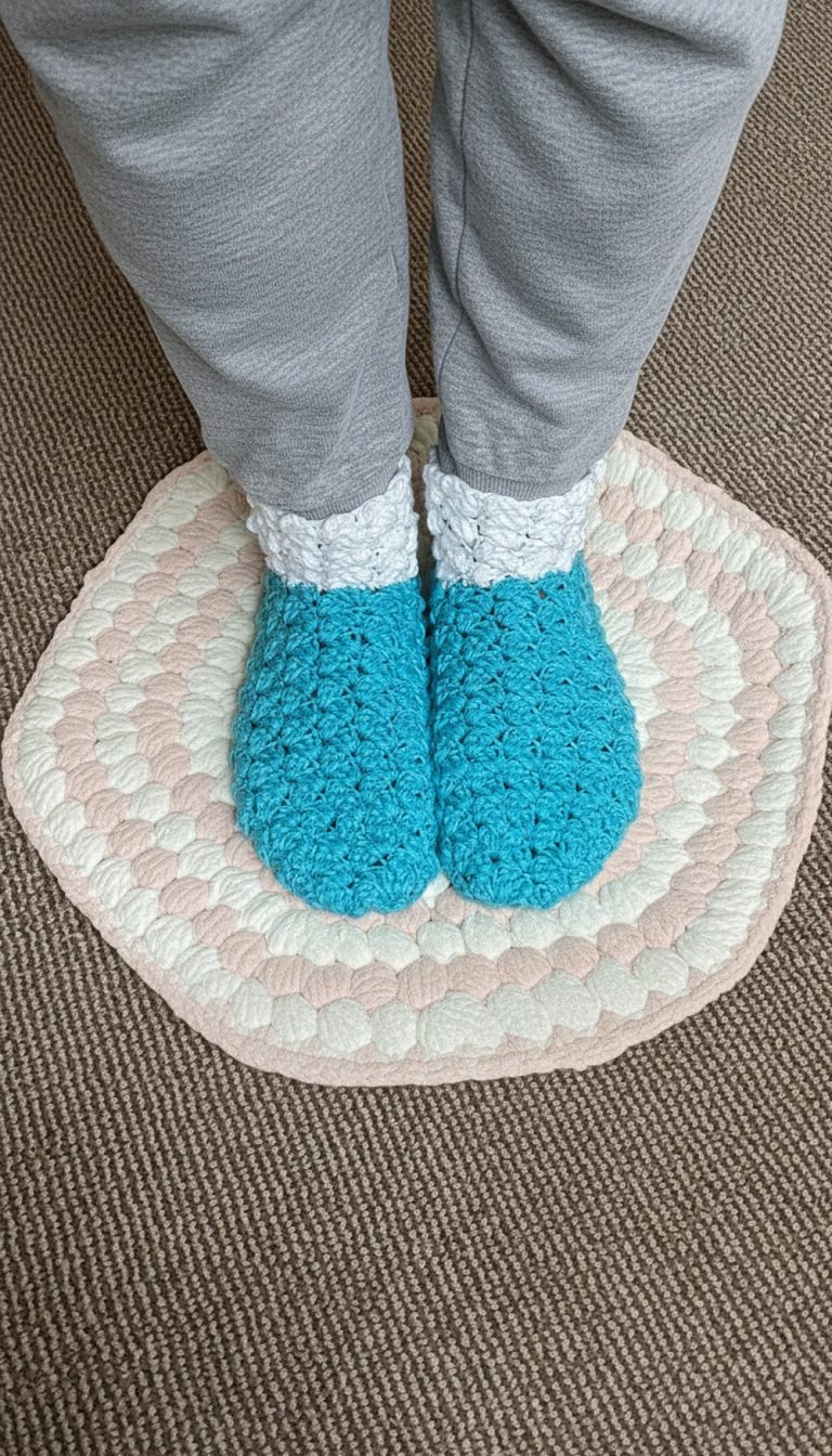 Crochet Winter Slippers Pattern 9