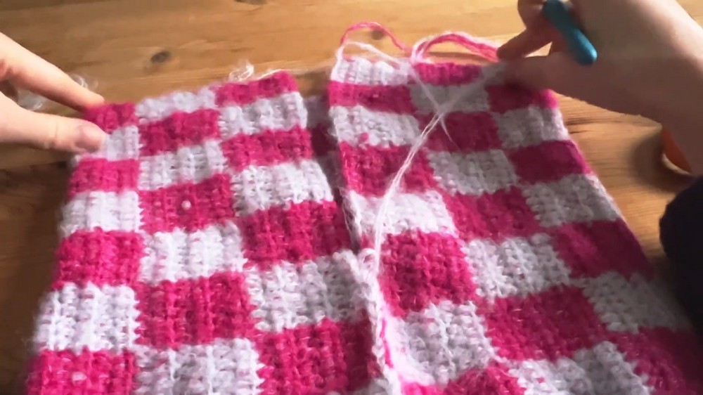 Crochet Checkered Mohair Cat