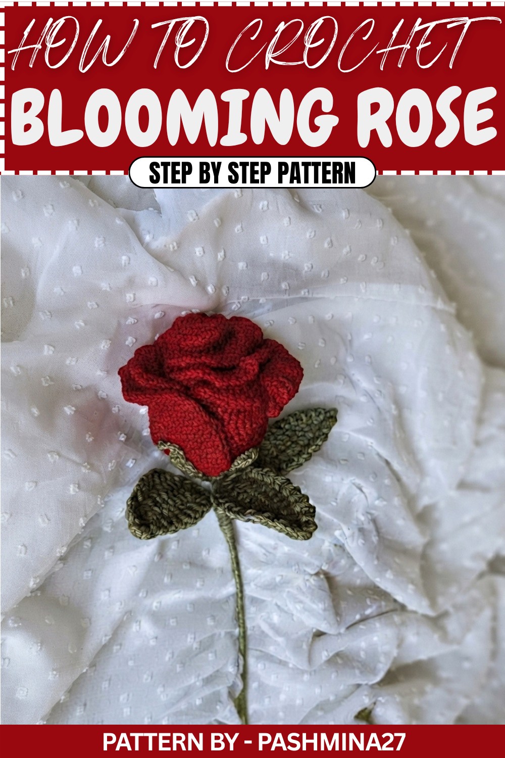 Crochet rose step by step (1)