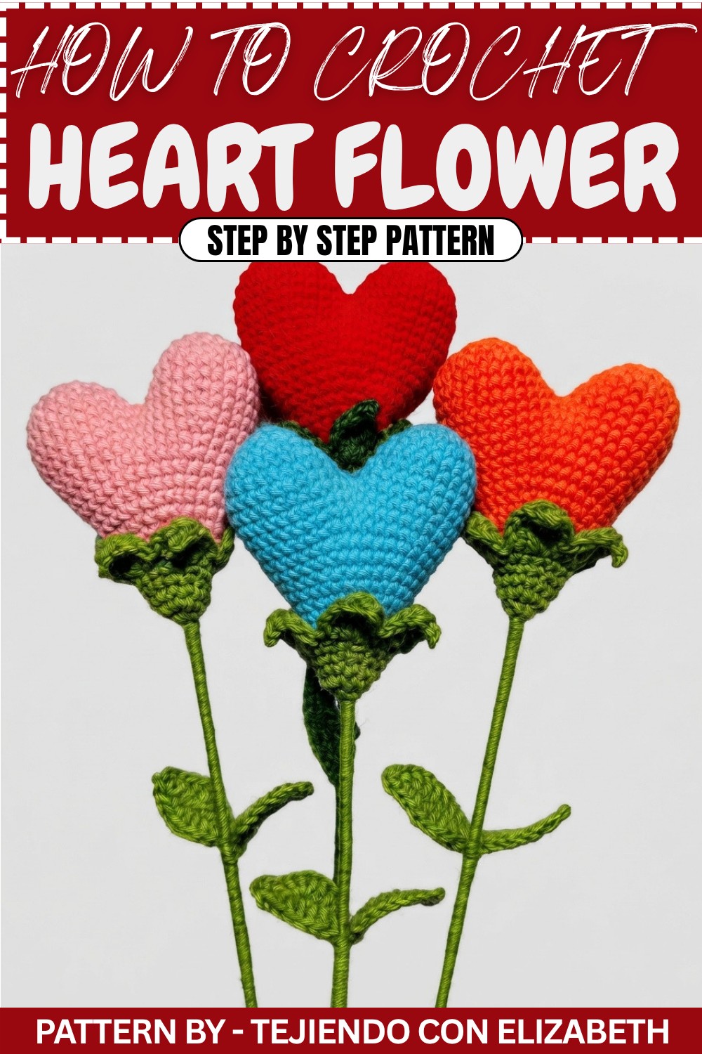 Crocheted Valentine's Day Heart Flower (1)