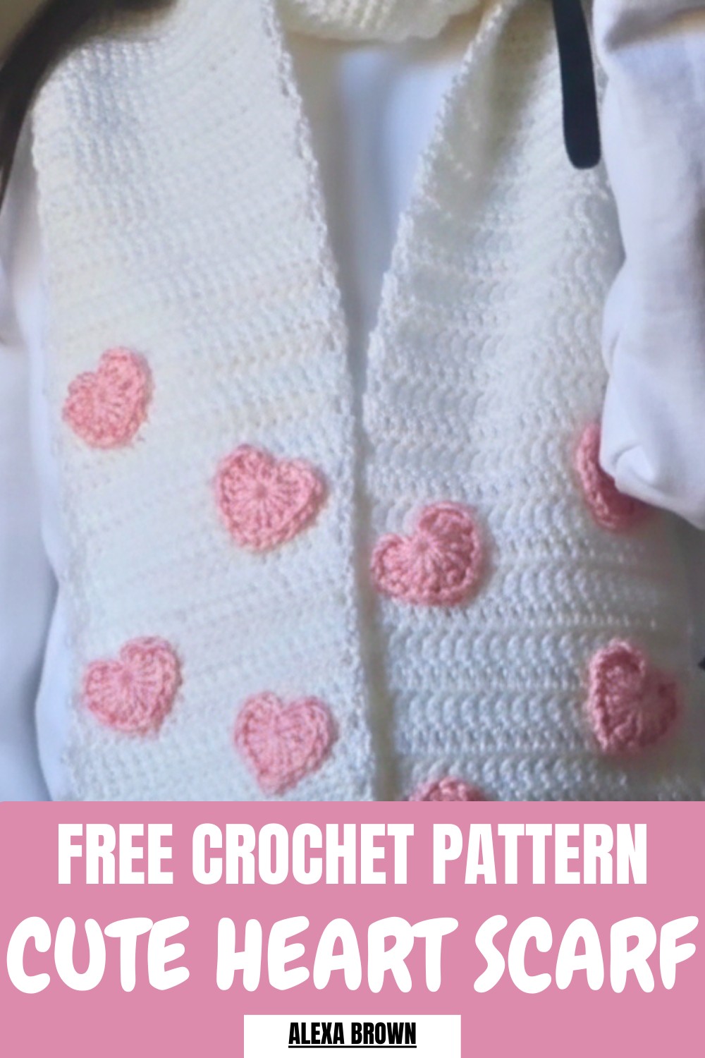 Cute Crochet Heart Scarf Pattern