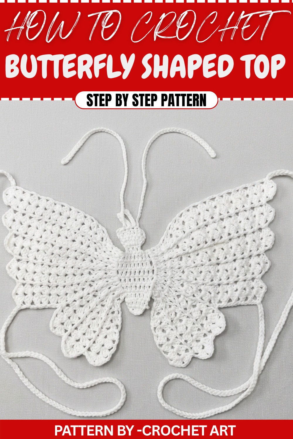Delight Crochet Butterfly Shaped Top Pattern for Sunny Days
