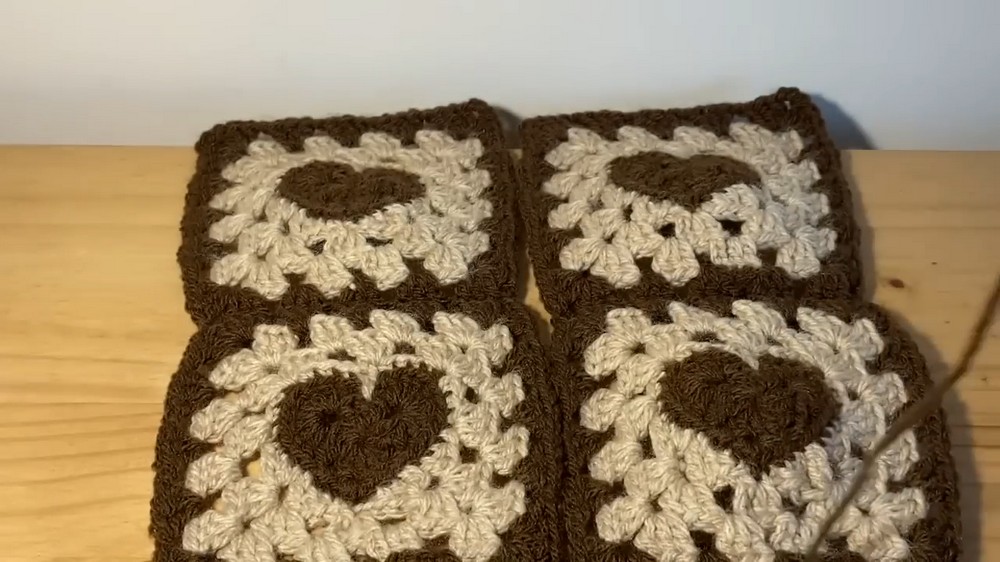 Crochet Heart Tote Bag