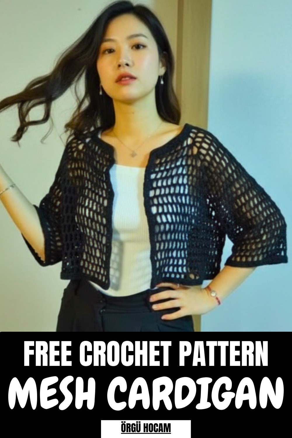 Easy Crochet Mesh Cardigan Pattern