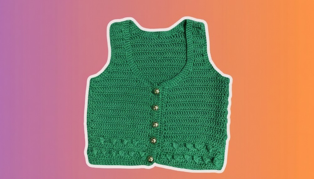 Easy Crochet Short Vest Pattern 10