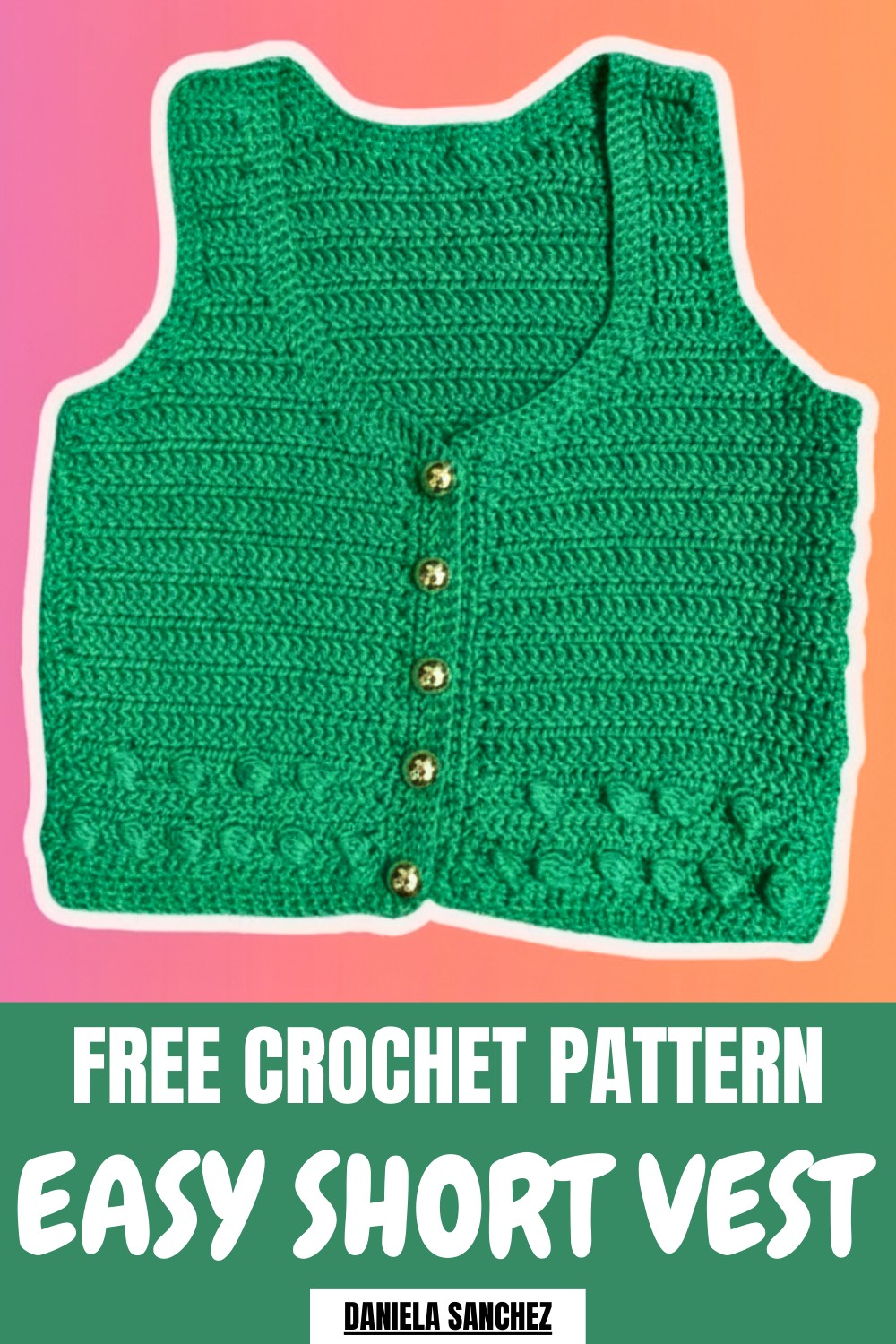 Easy Crochet Short Vest Pattern