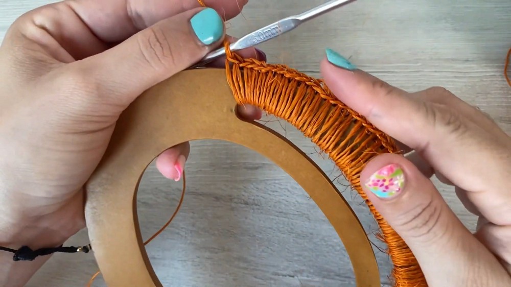 Crochet Wooden Ring Bag