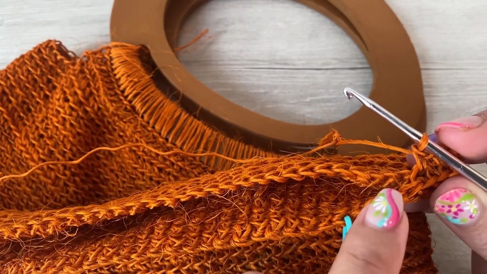 Crochet Wooden Ring Bag