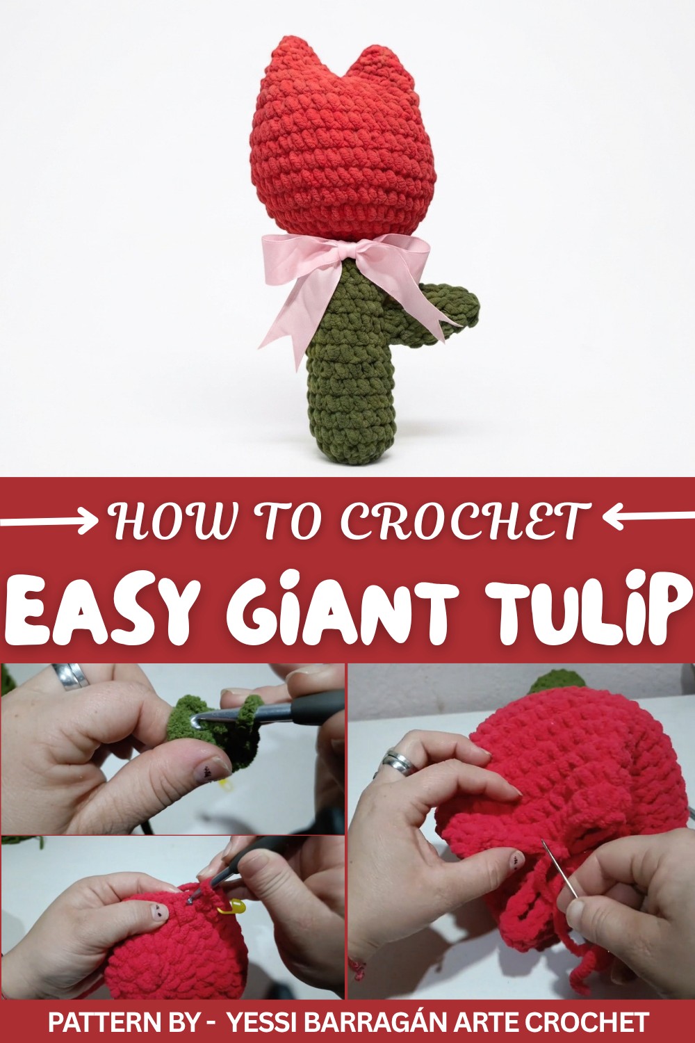 Giant tulip amigurumi crochet ideal for Valentine's Day (1)