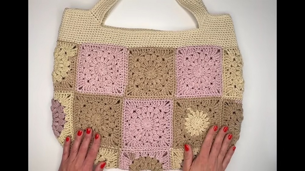 Crochet Granny Square Tote Bag