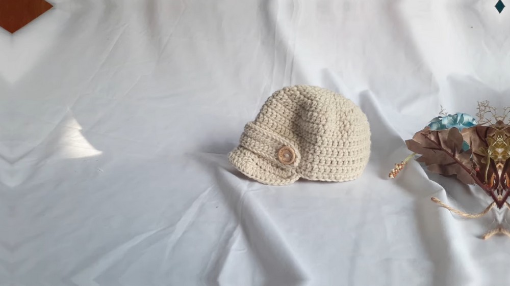 Crochet Baby Newsboy Cap