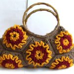 Crochet Flower Bag With Bamboo