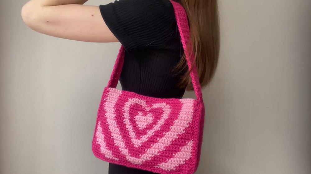 Crochet Powerpuff Heart Bag