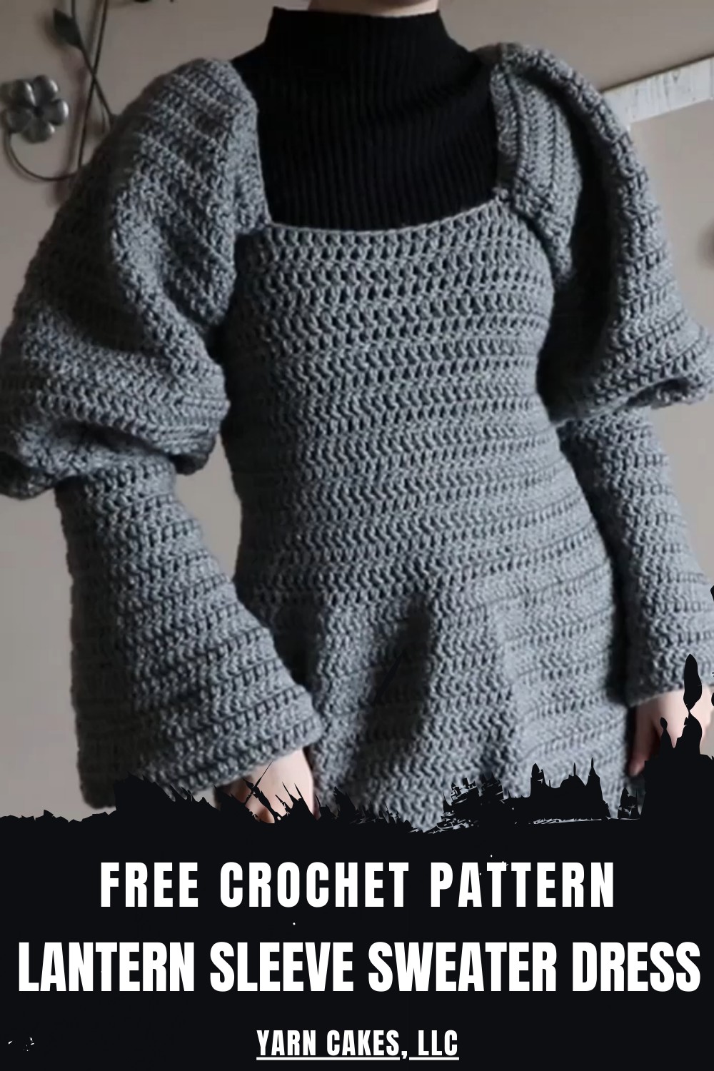 Lantern Sleeve Sweater Dress