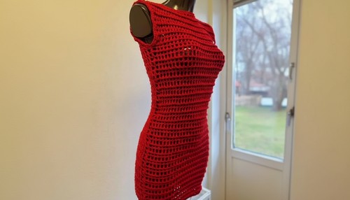 Ribbed Crochet Mesh Dress Pattern 9