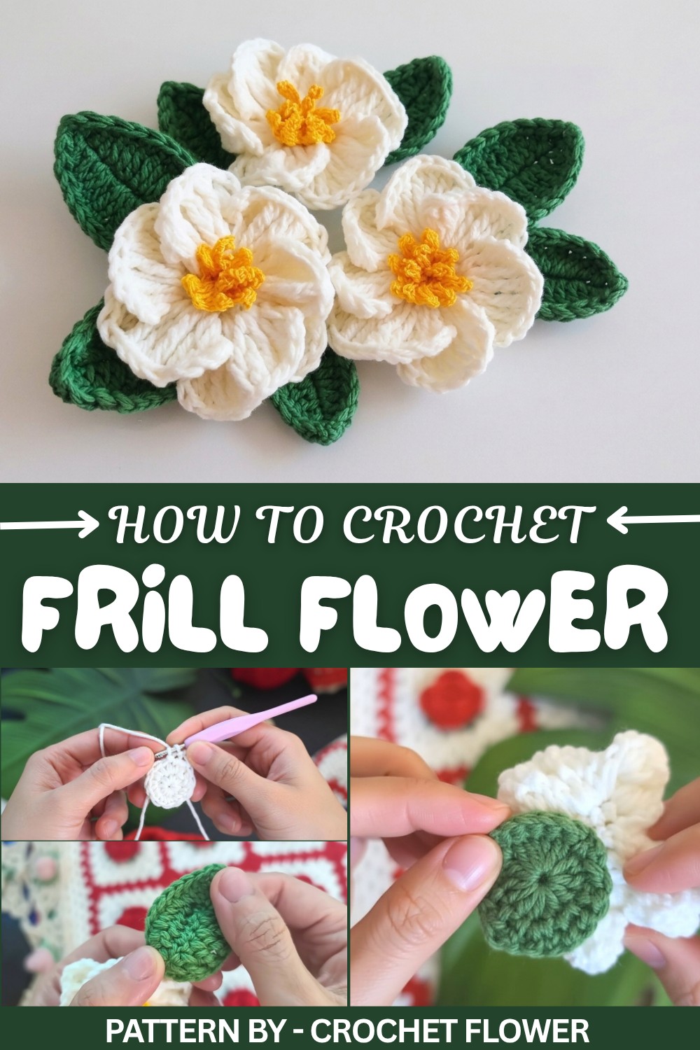 Shine Crochet Frill Flower Pattern for Table Decor