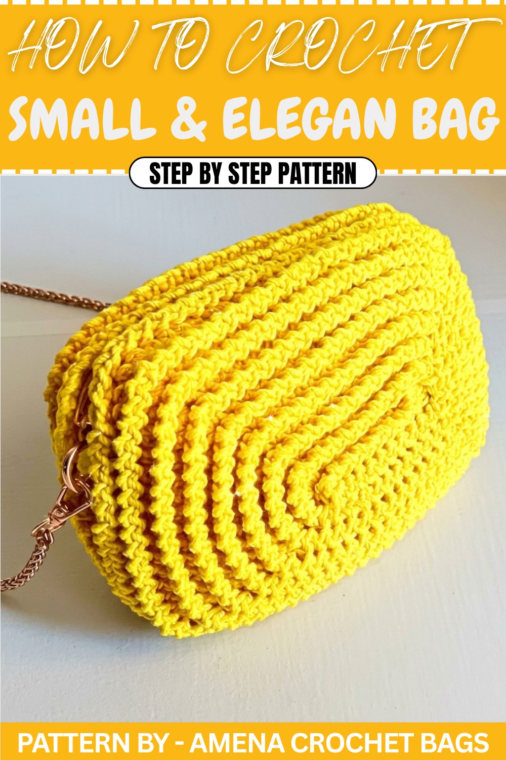 Small and elegant crochet bag with simple steps