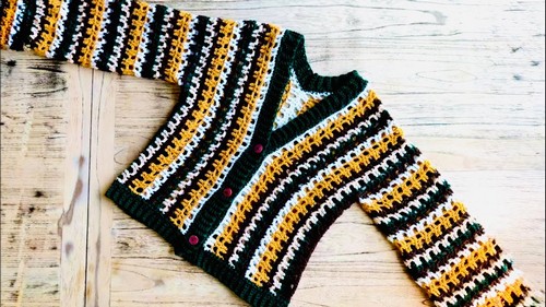 Striped Crochet Cardigan Pattern 10