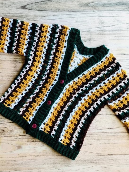 Striped Crochet Cardigan Pattern 11