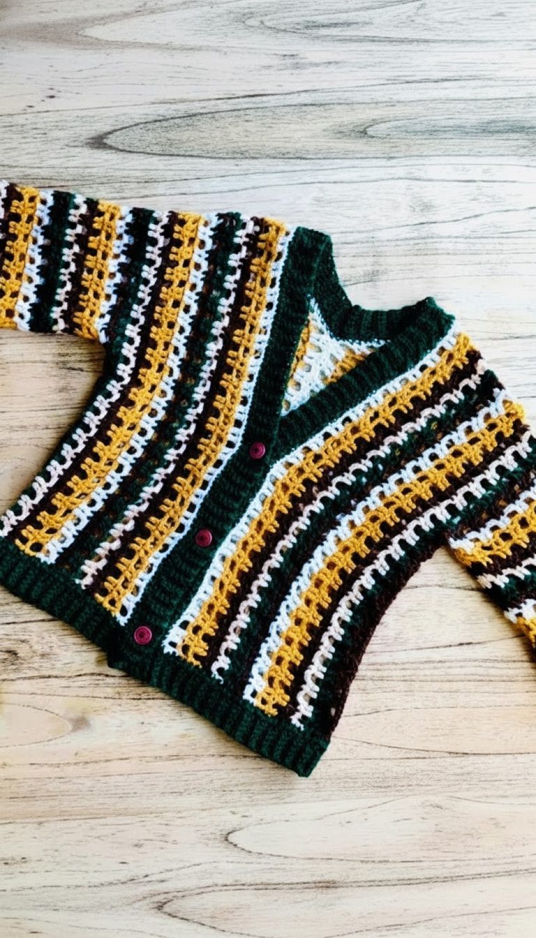 Striped Crochet Cardigan Pattern 11