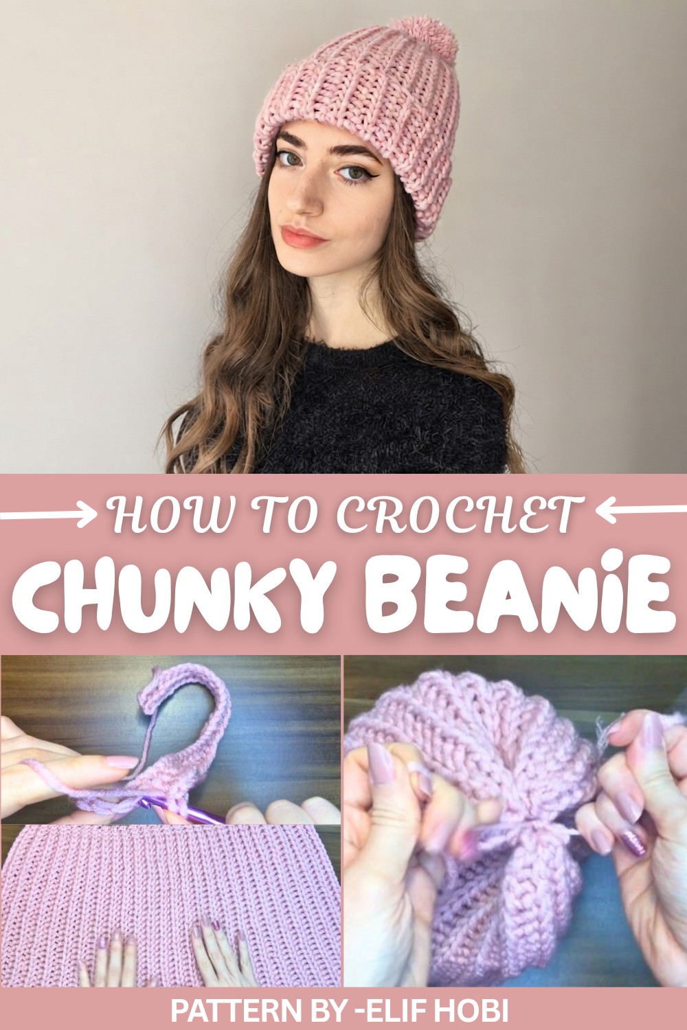 Warm Crochet Chunky Beanie Pattern That Works Up Quickly