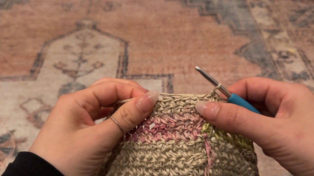 Crochet Straw Bucket Hat