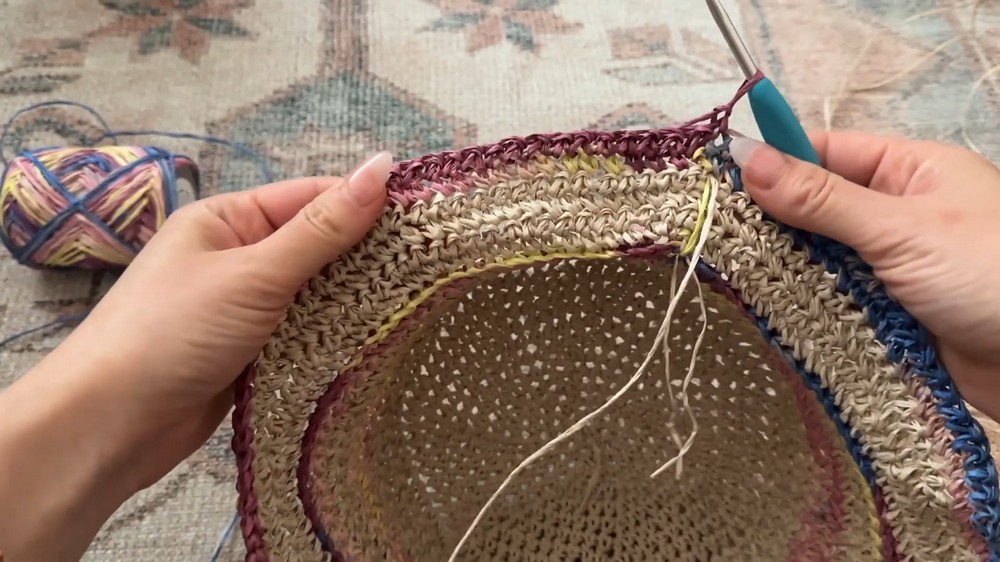 Crochet Straw Bucket Hat