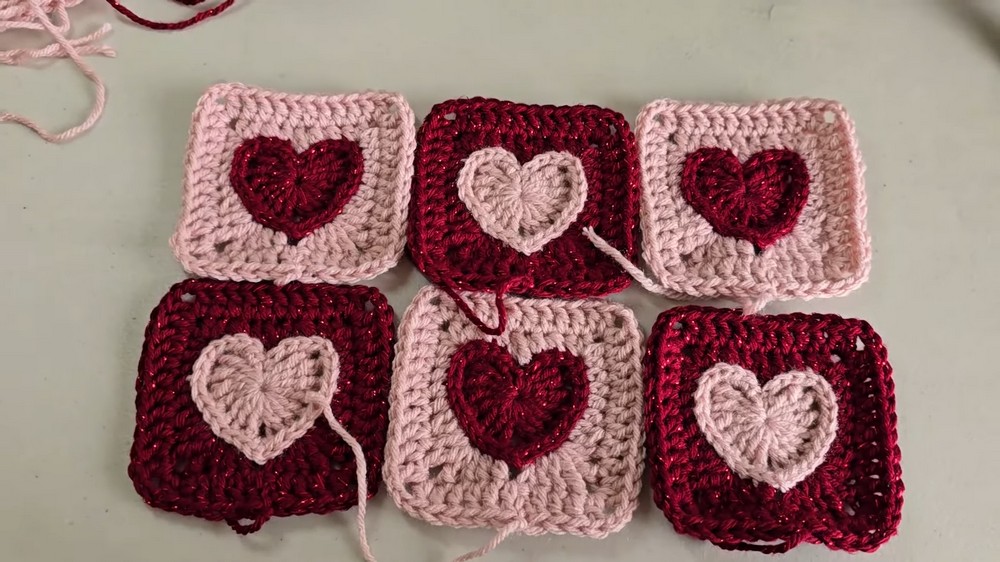 Crochet Granny Heart Bag