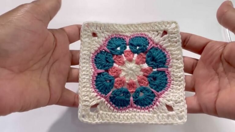 Crochet African Flower Granny Square Pattern 6