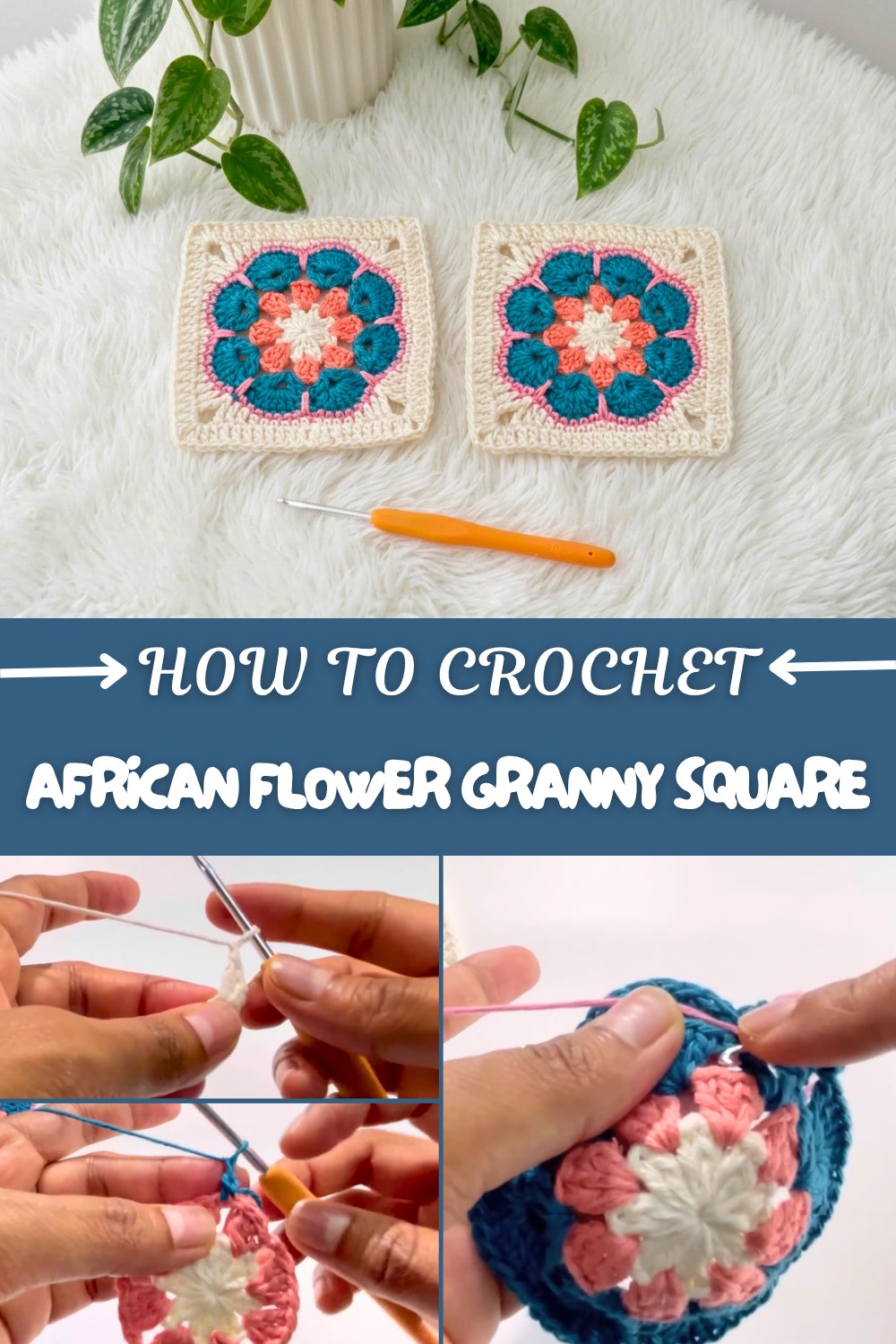 Crochet African Flower Granny Square Pattern