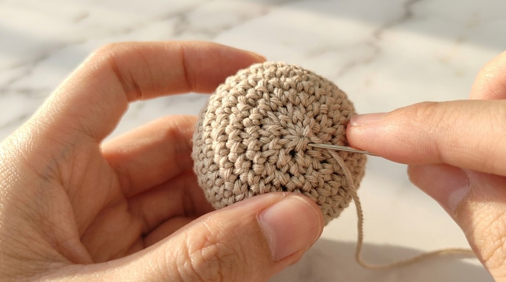 Crochet Bear Head Keychain Pattern 4