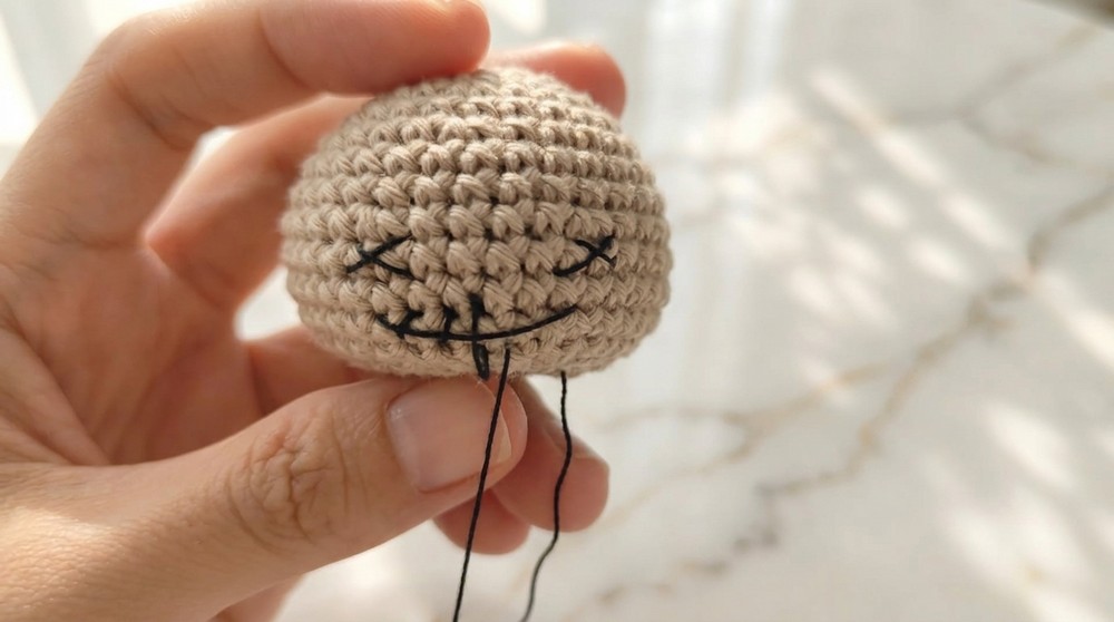 Crochet Bear Head Keychain Pattern 5