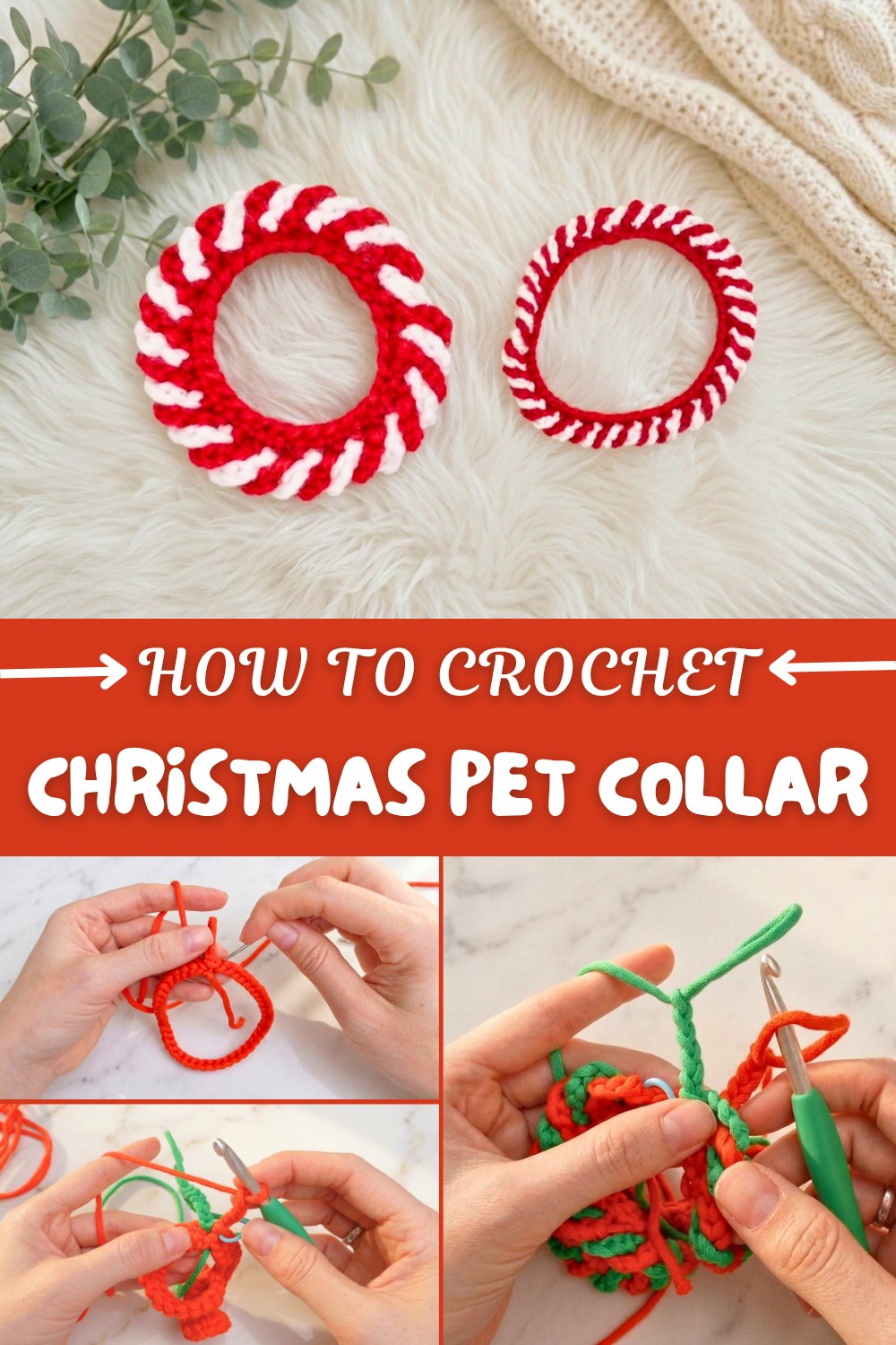 Crochet Christmas Pet Collar Pattern