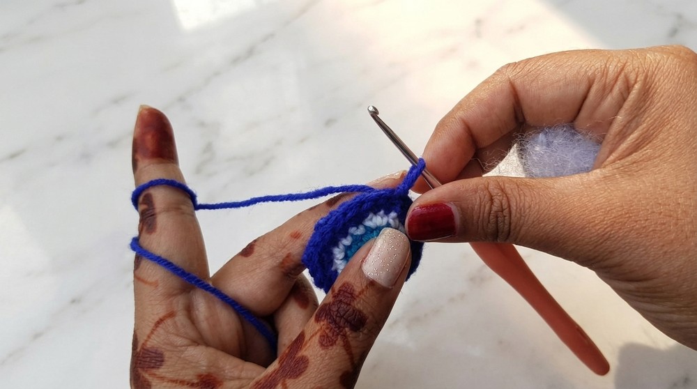 Crochet Evil Eye Keychain Pattern 5