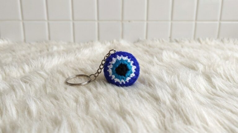 Crochet Evil Eye Keychain Pattern 6