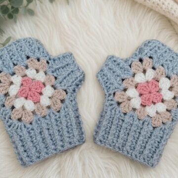Crochet Fingerless Mittens Pattern 6