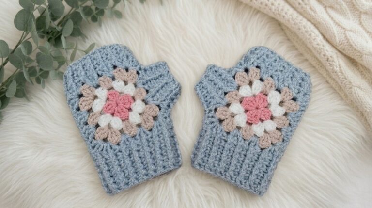 Crochet Fingerless Mittens Pattern 6
