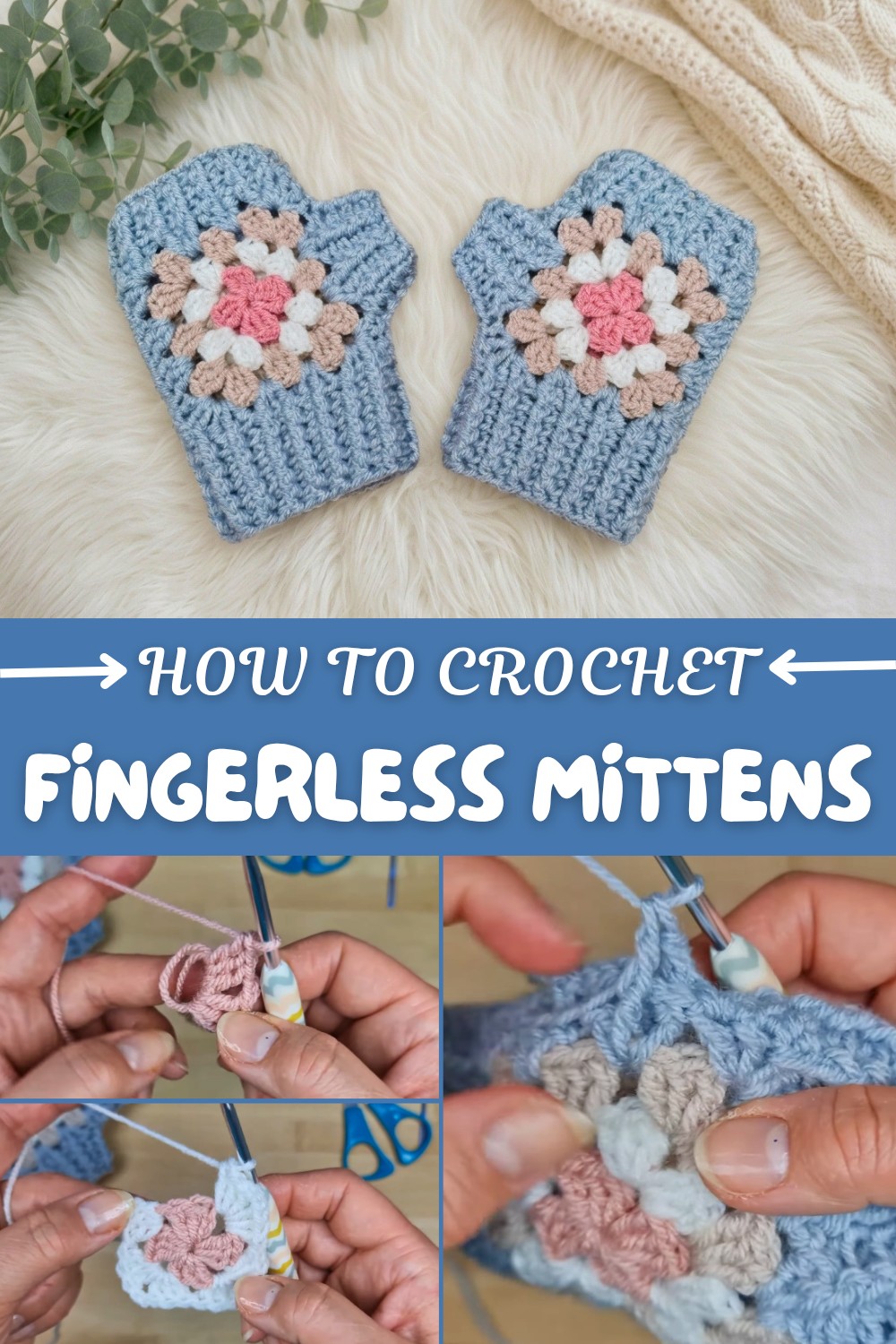 Crochet Fingerless Mittens Pattern
