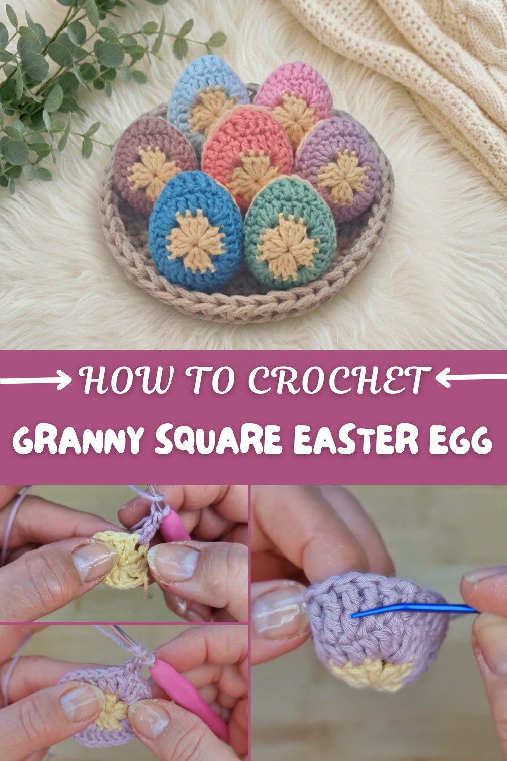Crochet Granny Square Easter Egg Pattern
