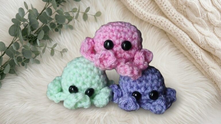 Crochet Mini Octopus Keychain Pattern 6
