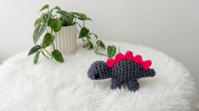 Crochet Mini Stegosaurus Keychain Pattern 7