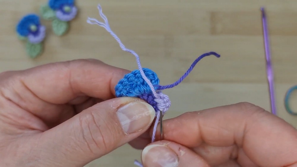 Crochet Miniature Pansy Flower Pattern 3