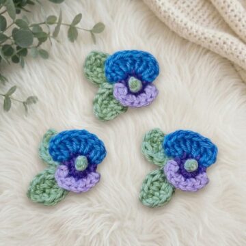 Crochet Miniature Pansy Flower Pattern 6