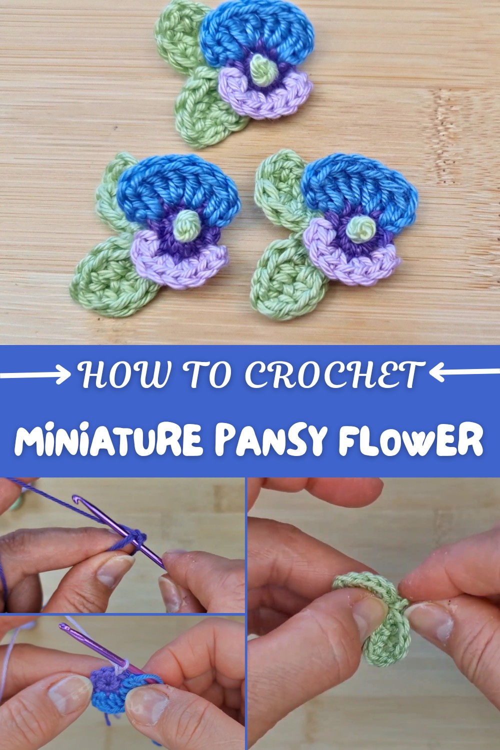 Crochet Miniature Pansy Flower Pattern